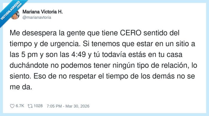 tiempo,urgencia,relacion,respeto,puntualidad