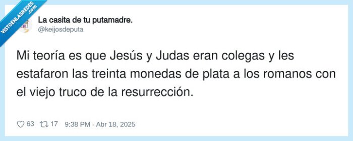 Jes&uacute;s,Judas,treintamonedas,resurrecci&oacute;n,estafa