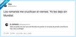 Enlace a Italia sin mundial en Semana Santa, por @diostuitero