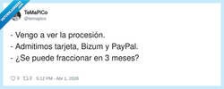 Enlace a Es más caro ver una procesión de Semana Santa que un partido de Champions, por @temapico
