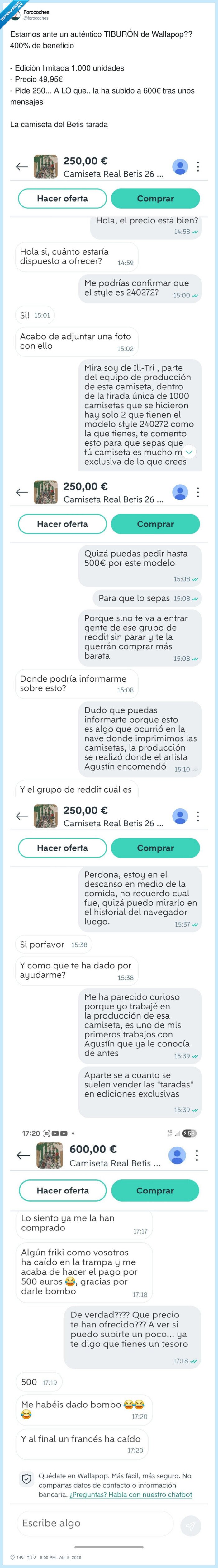 Wallapop,reventa,Betis,camiseta,timo