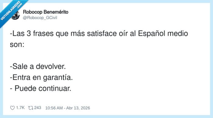 1724450 - El día que oiga “entra en garantía” voy a aplaudir en el mostrador, por @Robocop_GCivil