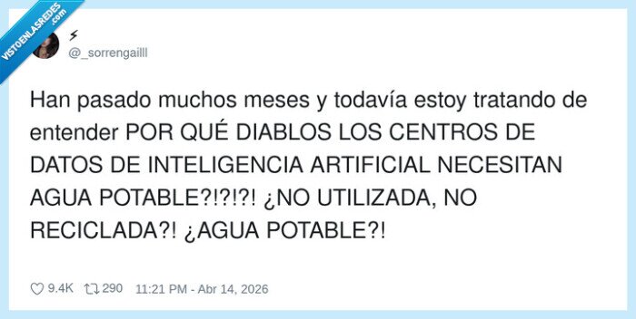 centrosdatos,inteligenciaartificial,aguapotable,confusi&oacute;n,sospecha