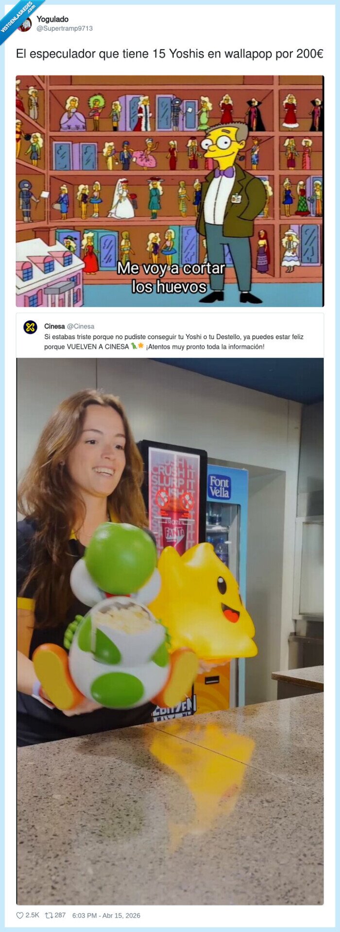 Yoshi,Cinesa,Wallapop,Especulacion,Deseo,palomitero