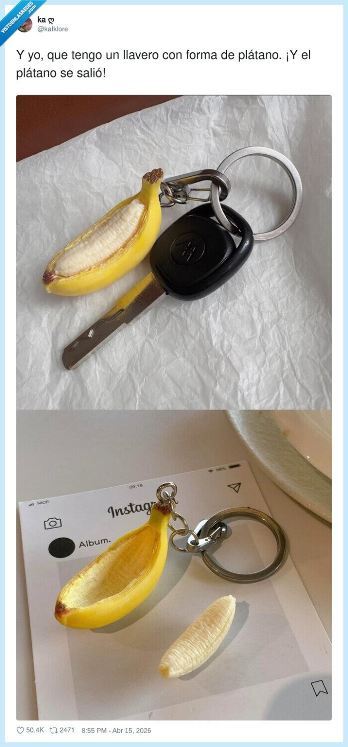llavero,pl&aacute;tano,broma,llaves,diversi&oacute;n