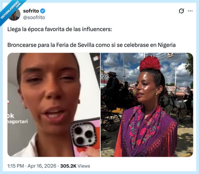 1724816 - Feria de Abril: la romería anual al autobronceador, edición 'tostada del Mercadona', por @soofrito