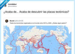 Enlace a Igual es casualidad, pero los terremotos están siguiendo las líneas del mapa, por @morodelsur