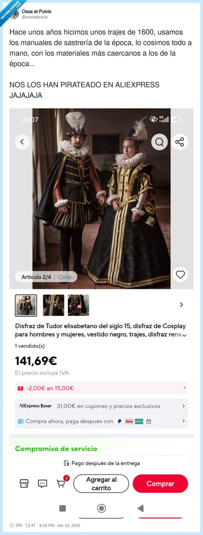 tudor,cosplay,1600,pirater&iacute;a,aliexpress