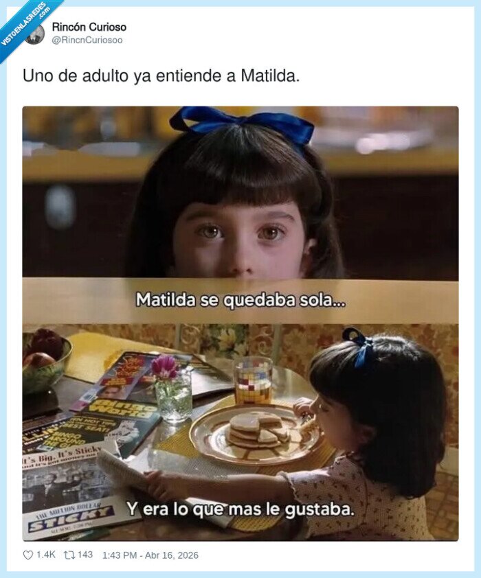 Matilda,libros,soledad,inteligencia,infancia