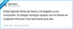 Enlace a Convierte la física en castigo y luego se pregunta por qué nadie elige ciencias, por @Farmaenfurecida