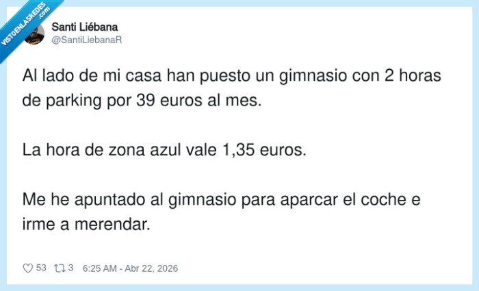 gimnasio,parking,zonaazul,ahorro,merienda