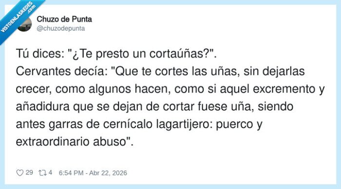 1725572 - Cervantes: «a ver, cerdo…», por @chuzodepunta