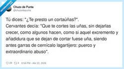 Enlace a Cervantes: «a ver, cerdo…», por @chuzodepunta