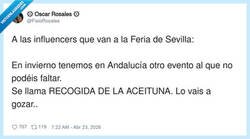 Enlace a Influencers en la Feria: mucho volante… y pa’ la aceituna ya si eso mandamos un story, por @FisioRosales