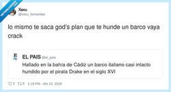 Enlace a Drake: un día te saca un temazo y al siguiente te hunde un barco, por @xexu_fernandez