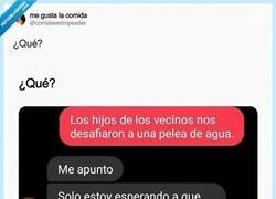 Enlace a Los niños querían una guerra de agua y tú ya ibas en modo Convención de Ginebra, por @messedupfoods