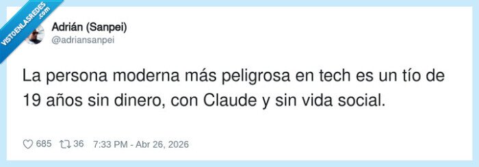 tecnolog&iacute;a,joven,Claude,sinDinero,vidaSocial