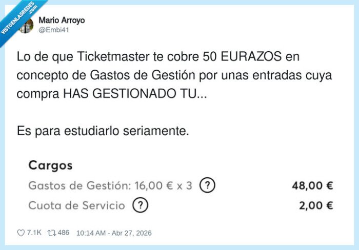 Ticketmaster,Gastos,Gesti&oacute;n,Precios,Critica