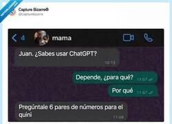 Enlace a Mi madre usando ChatGPT como si fuera el Oráculo del Euromillón, por @capturebizarre