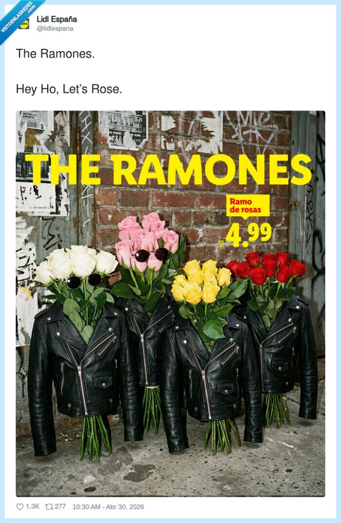 ramones,rosas,lidl,jovenes,pintadas