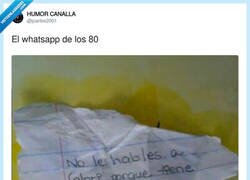 Enlace a El WhatsApp de los 80: nota arrugada, drama máximo y faltas de ortografía incluidas, por @jcarlos2001