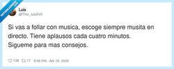 Enlace a Yo poniendo un directo de Coldplay pa que los aplausos disimulen mi rendimiento, por @Thor_luisXVII