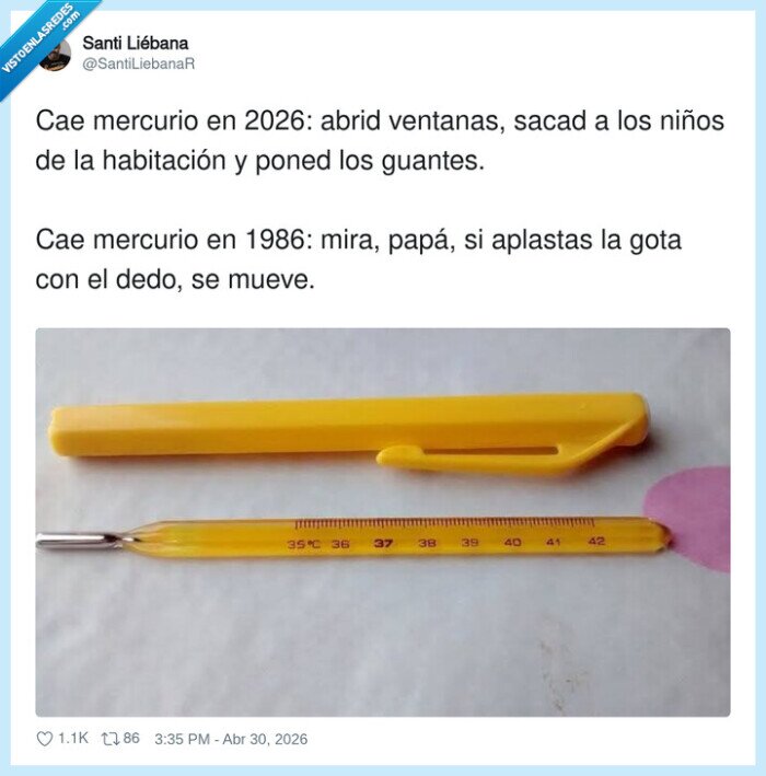 mercurio,term&oacute;metro,ochenta,nostalgia,seguridad