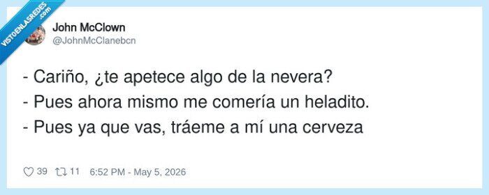 conversaci&oacute;n,nevera,helado,cerveza,cari&ntilde;o