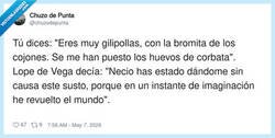 Enlace a Lope de Vega inventando el 'me cago en tus muelas' con clase desde 1600, por @chuzodepunta