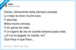 Enlace a Yo venía a que me recetaras algo, no a que me montaras un plan de finde, por @NadimRevuelta