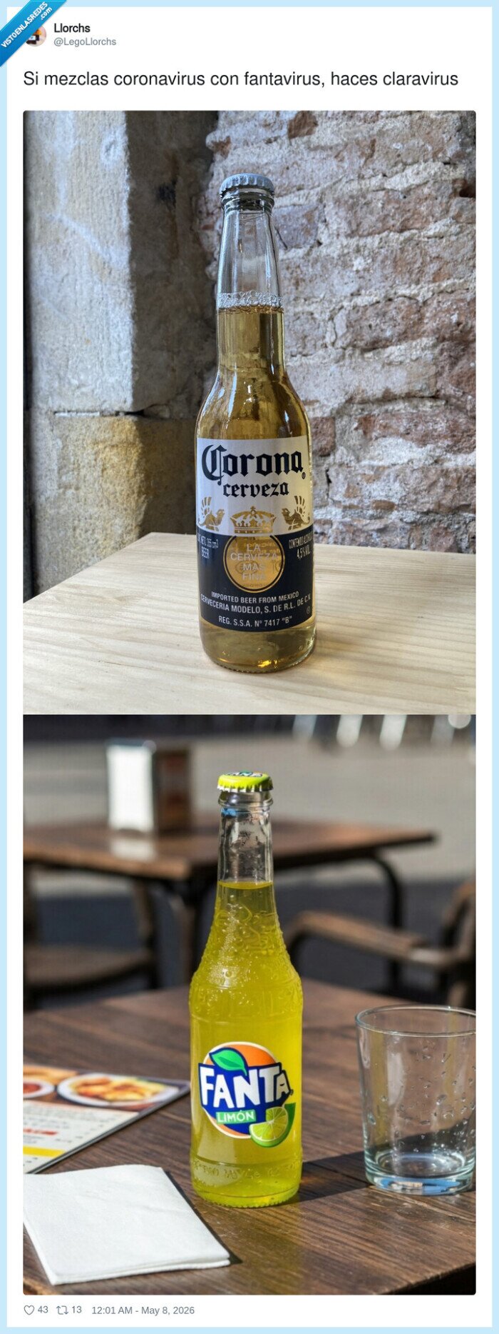 corona,fanta,mezcla,claravirus,bebidas