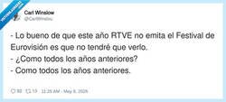 Enlace a Lo mejor de no emitir Eurovisión, por @CarlWinslou