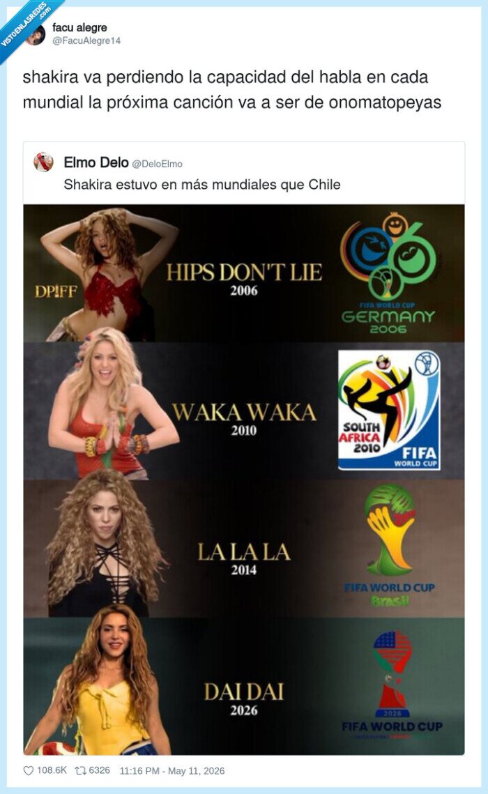 Shakira,Mundial,canciones,onomatopeyas,f&uacute;tbol