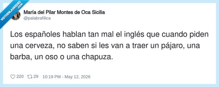 ingl&eacute;s,espa&ntilde;oles,cerveza,p&aacute;jaro,chapa