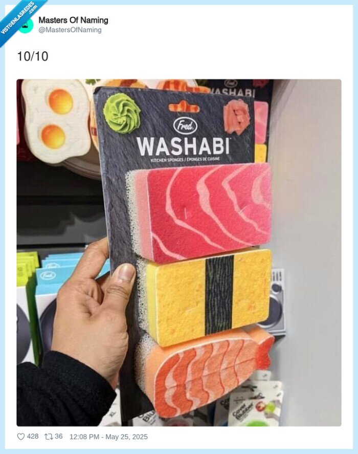 sushi,estropajo,supermercado,cocina,confusi&oacute;n