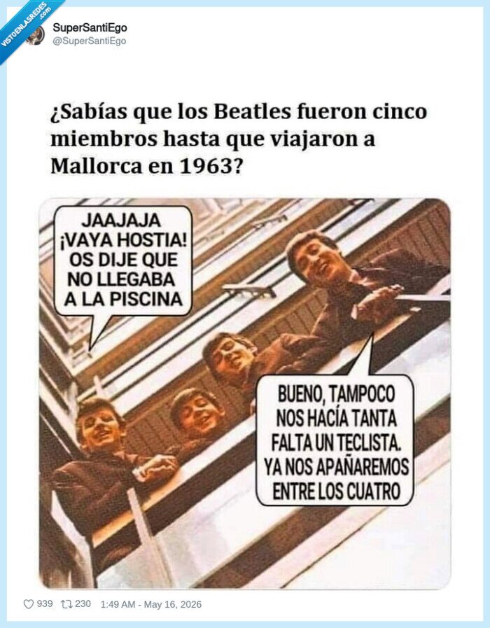 Beatles,Mallorca,piscina,despiste,banda