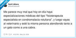 Enlace a Para humanos, 12 especialistas; para animales, el mismo de siempre y a correr, por @SantiLiebanaR
