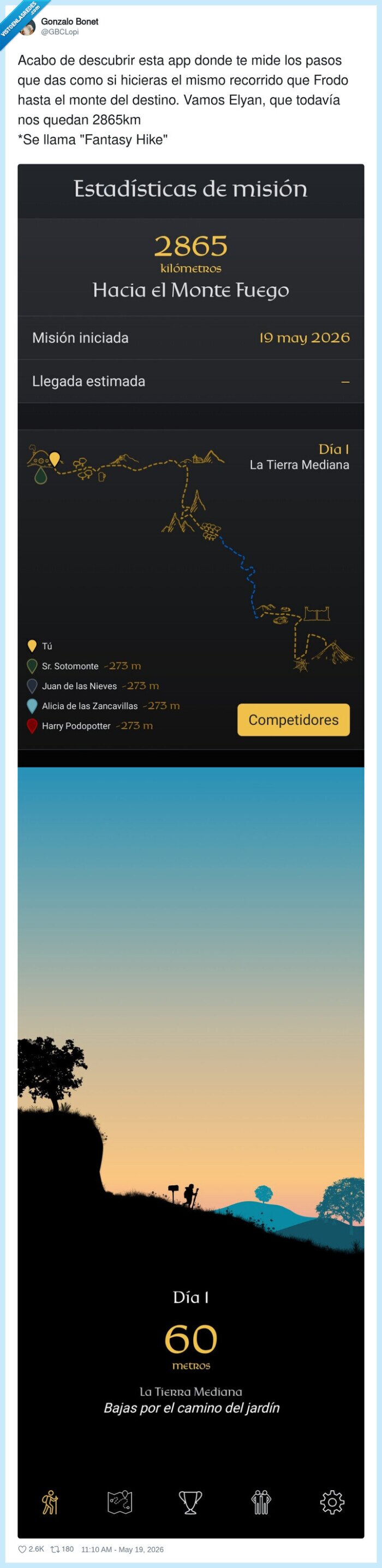 FantasyHike,Frodo,MonteFuego,Pasos,TerraMedia