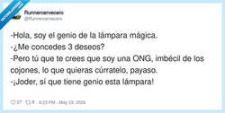 Enlace a Cuando pides tres deseos y te contestan como el soporte técnico, por @Runnercervecero