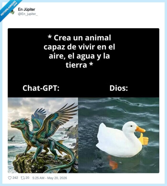 ChatGPT,Dios,pato,evoluci&oacute;n,animales