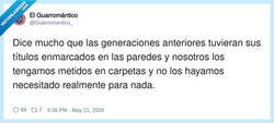 Enlace a Nuestros padres: títulos enmarcados. Nosotros: el PDF en una carpeta llamada “importante” y a tirar, por @Guarromantico_