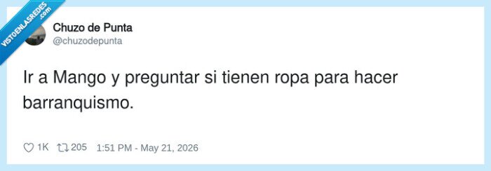 mango,barranquismo,moda,aventura,absurdo