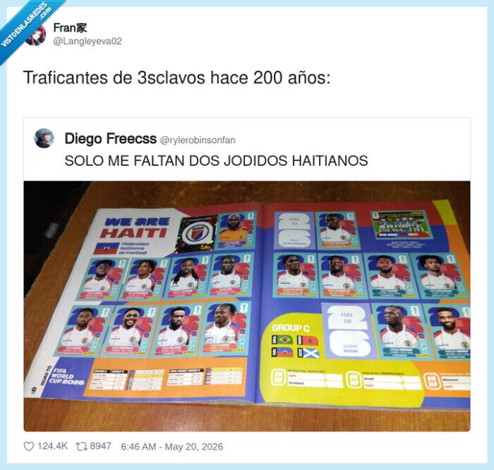traficantes,3sclavos,haiti,coleccion,panini,cromos
