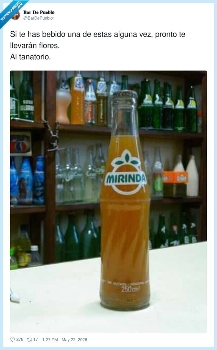 Mirinda,nostalgia,refresco,cristal,tanatorio