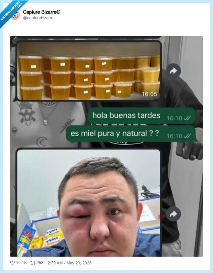 miel,alergia,whatsapp,estafa,hinchazon