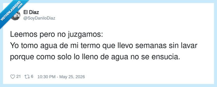termo,agua,higiene,pereza,confesiones