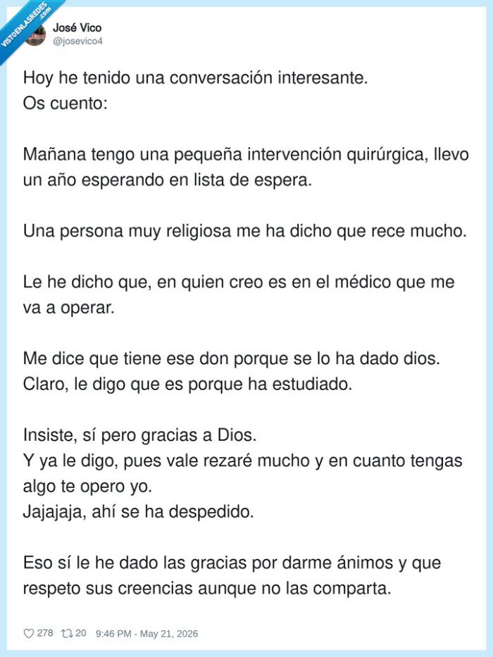 cirug&iacute;a,religi&oacute;n,conversaci&oacute;n,respeto,fe