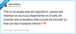 Enlace a Por fin paz… *suena la lavadora como si aterrizara un avión*, por @LadyChristmasIs