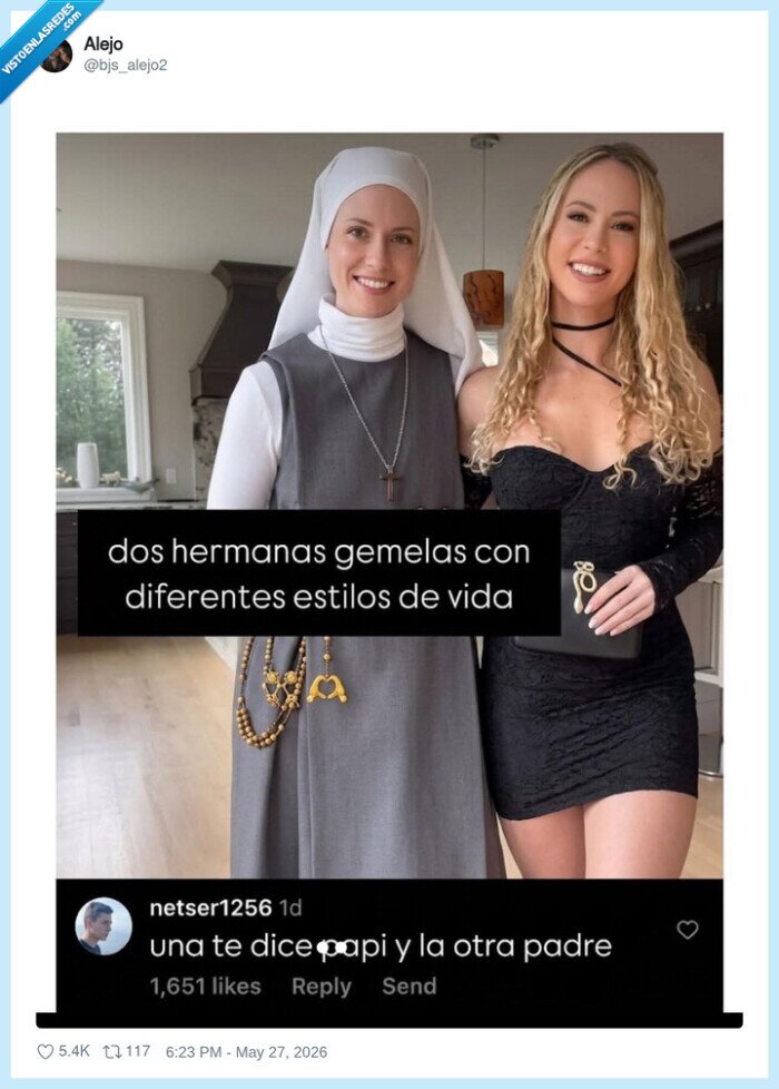 gemelas,comentario,religi&oacute;n,fiesta,contraste