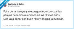Enlace a La humillación es gratis, la sangre cuesta, por @Copitadebaileys